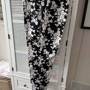 Charter Club Black and White Floral Pants